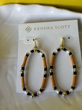 Kendra Scott Essie Open Frame Drop Earrings Gold Neutral Mix NWT